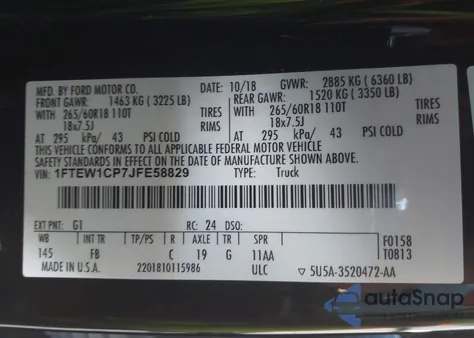 2018 Ford F-150 Xlt from USA, damaged, VIN 1FTEW1CP7JFE58829